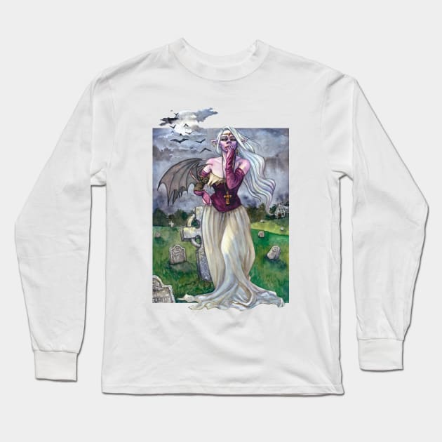 Lady of the night Long Sleeve T-Shirt by Aranya